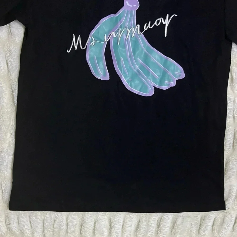 NWT MACYMCCOY Men’s Blue Banana Print Black T-Shirt
